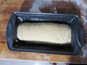 dough in pan