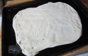 sheet pan pizza first rise
