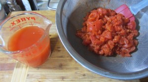 sheet pan pizza tomato draining