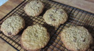 old fashioned oatmeal cookies on rack